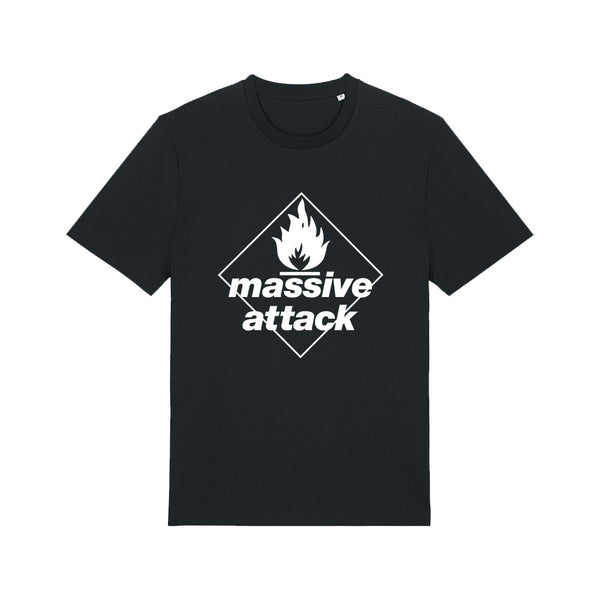 Blue Lines (White Logo) Black T-shirt