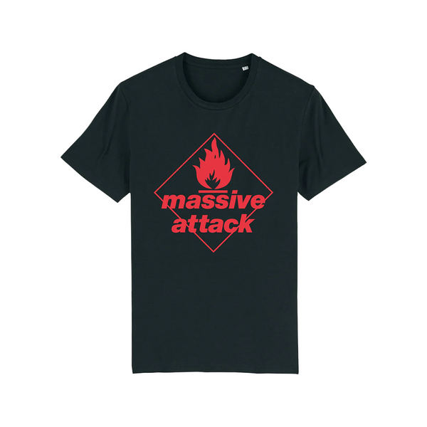 Blue Lines (Red Logo) Black T-shirt